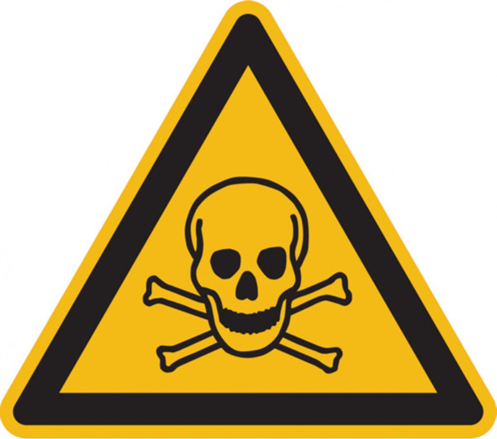 Dreifke Warnschild, Warnung vor giftigen Stoffen W016 | Alu geprägt | 200x0 ...