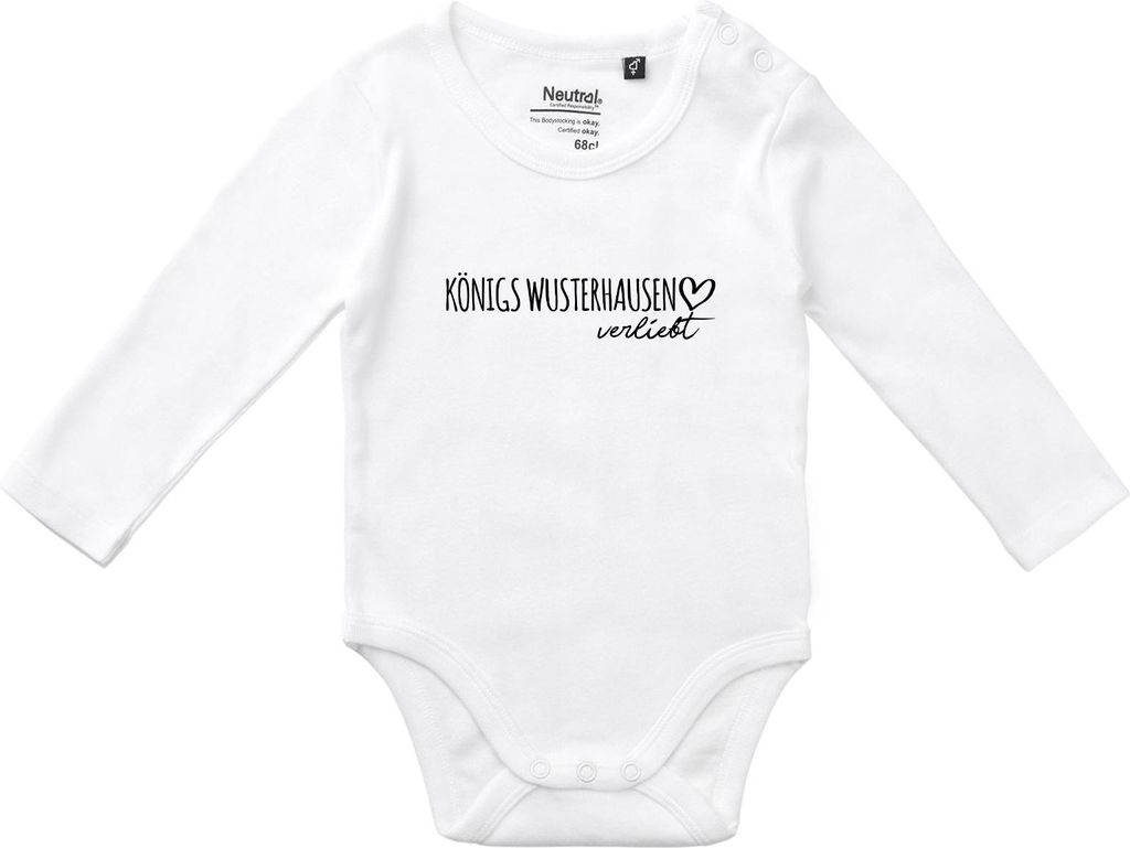 Huuraa Baby Body Königs Wusterhausen verliebt 62 White Baumwolle Fairtrade Langarmbody Geschenkidee