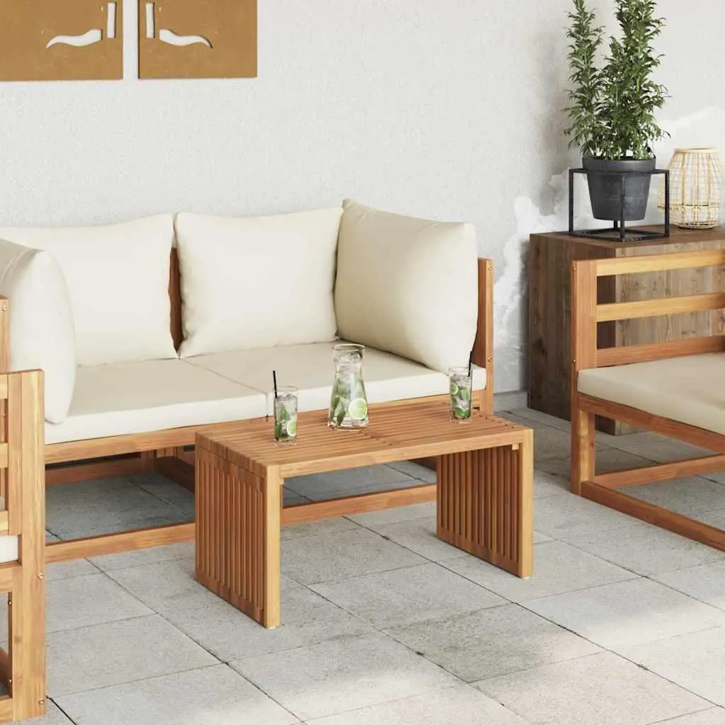 Table basse d'extérieur résistante marron avec plateau de 70cm