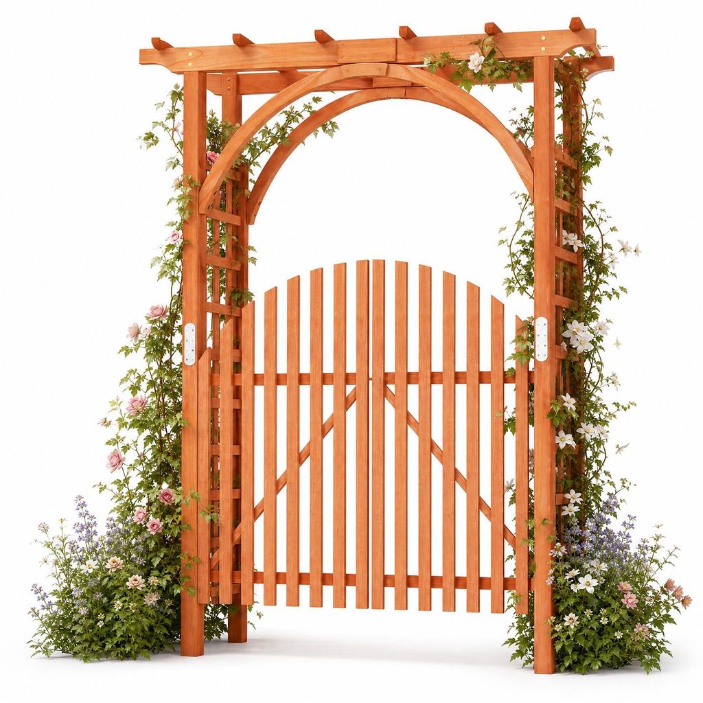 Arco da giardino COSTWAY con porta, dimensioni 161 x 60 x Immagine del prodotto 