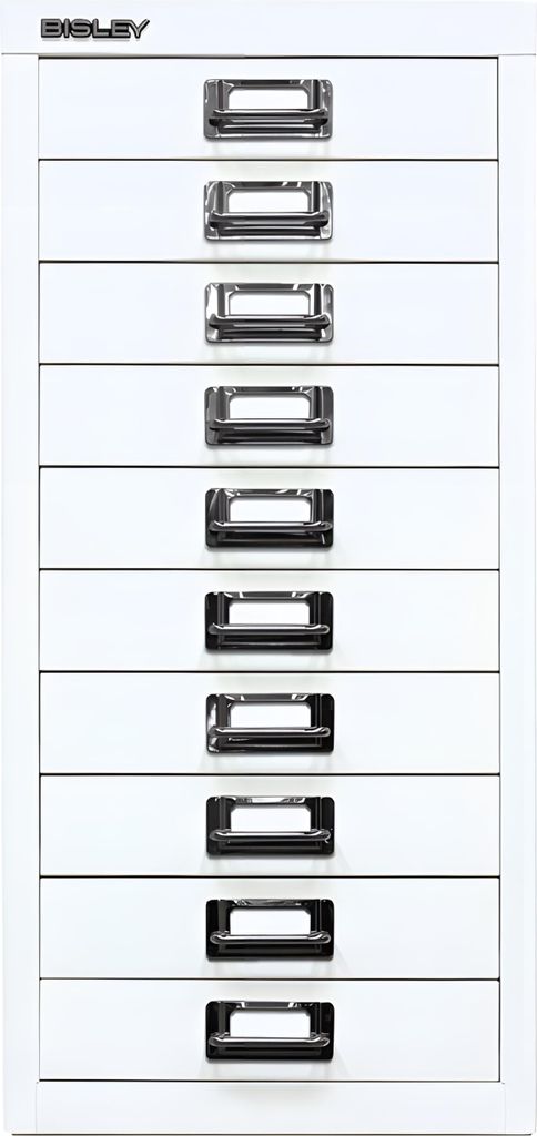 BISLEY MultiDrawer L2910 Schubladenschrank verkehrsweiß 10 Schubladen 27,8 x 38,0 x 59,0 cm