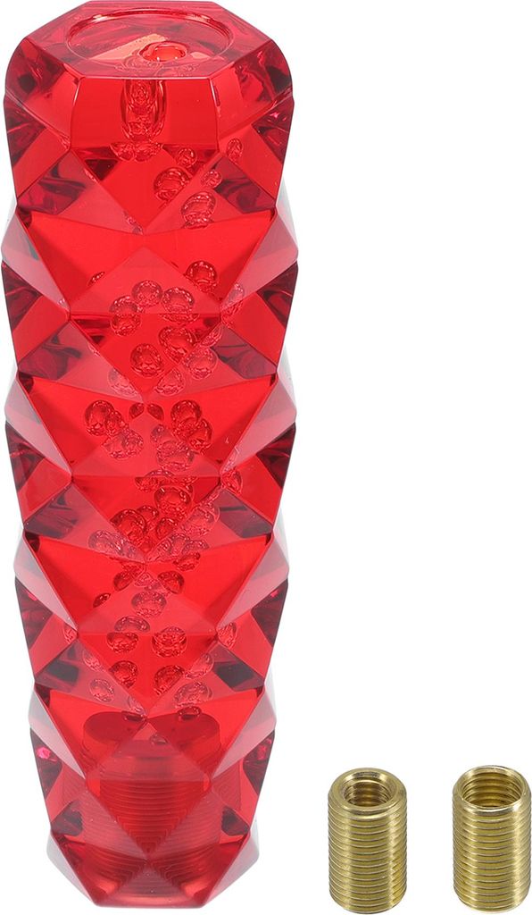 Universaler Schaltknauf 15 cm Schalthebelknauf mit 2 Adaptern fš¹r Automatik- und Schaltfahrzeuge Acryl Rot