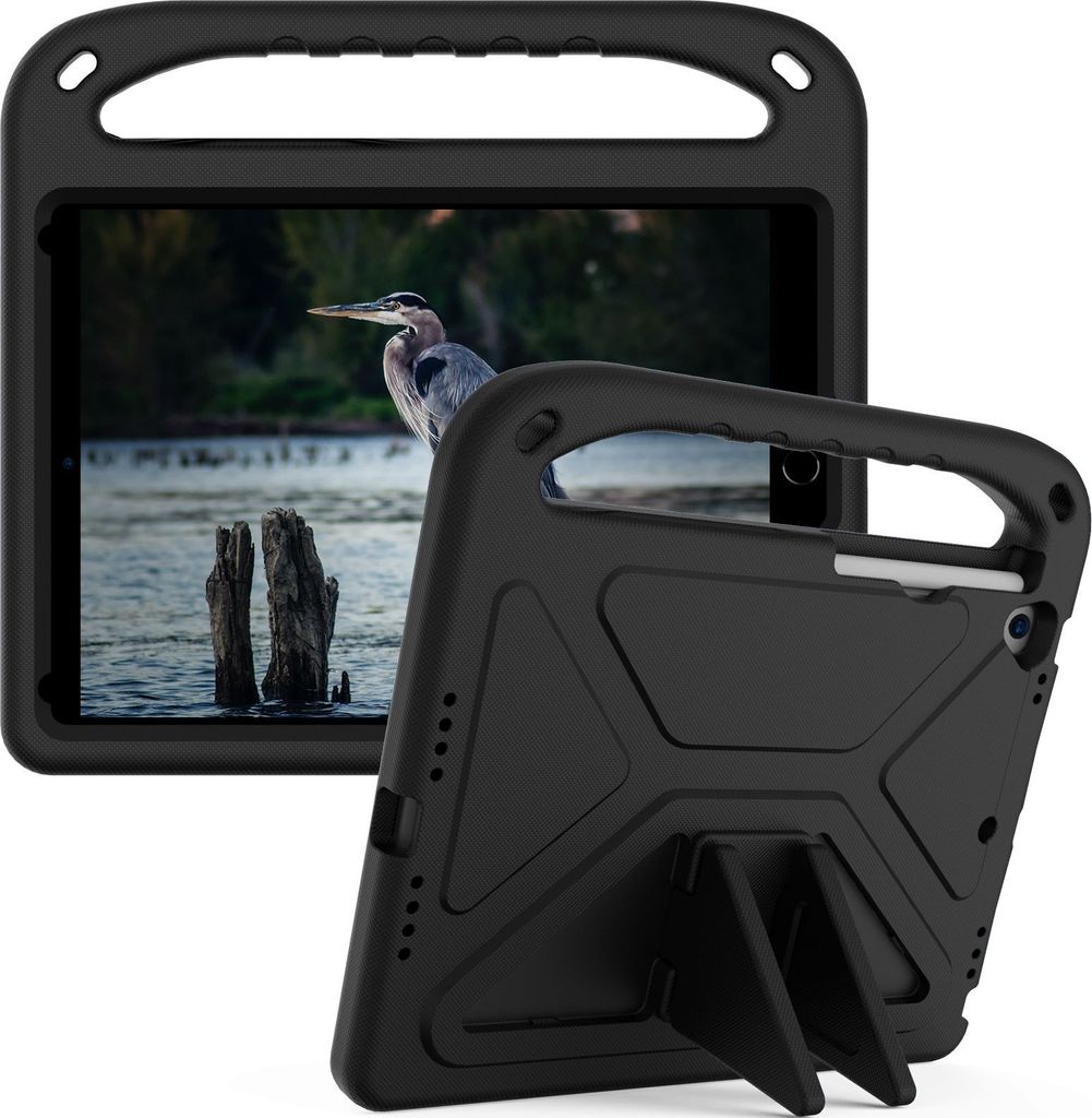 Mobigear AeroArmor iPad 9 (2021) Tablet Hülle für Kinder mit Tragegriff + Stifthalter - Schwarz