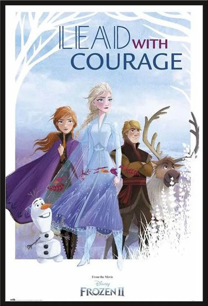 Cadre interchangeable noir avec affiche Frozen 2 Lead with Courage Shinsuke