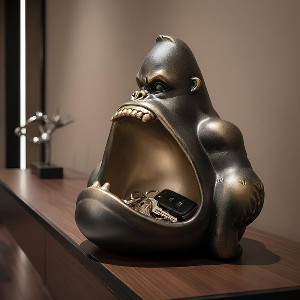 riess-ambiente Deko-Figur KING APE 25cm Polyresin bronze Produktbild 