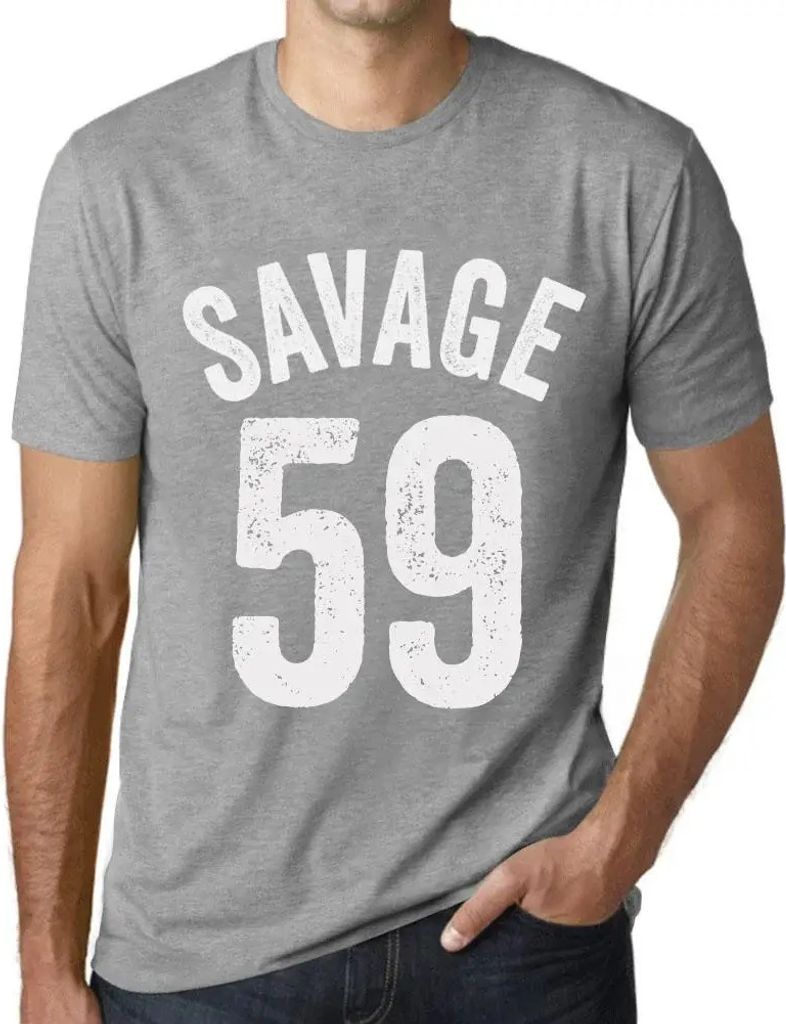 Herren Grafik T-Shirt Savage 59 Geschenk 59. Geburtstag Jahrestag 59 Jahre Jubiläum 59 Jährige Mann Jahrgang 1965 Kurzarm Lustige Druck