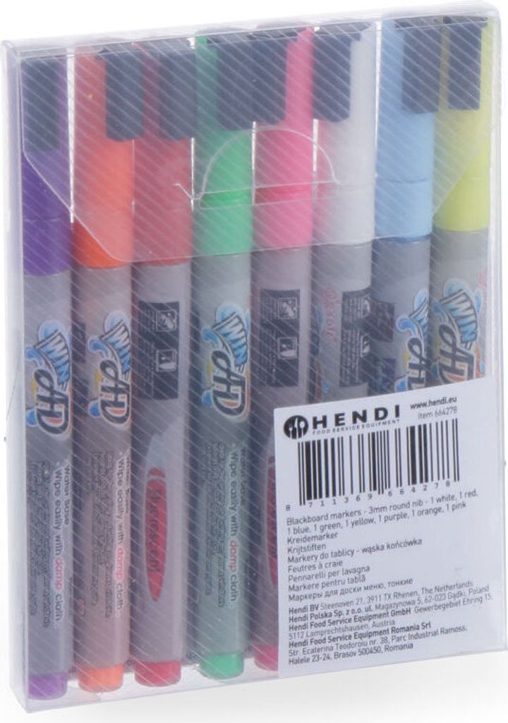 Whiteboard-Marker 3mm Spitze Satz von 8pcs. - Hendi 664278