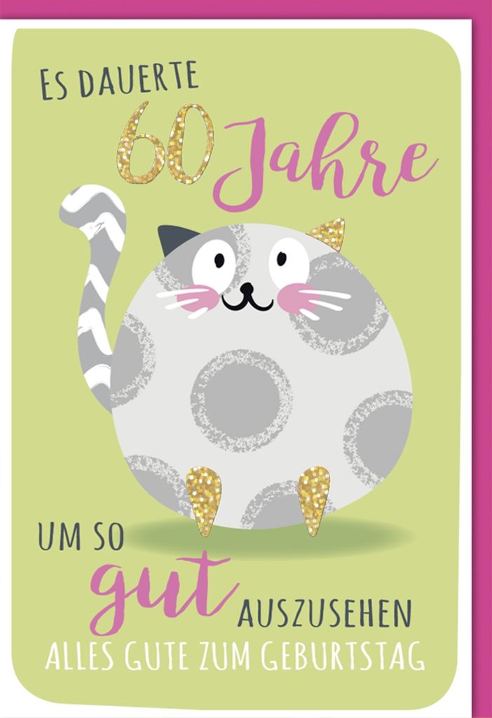 60. Geburtstag - Karte mit Umschlag 1