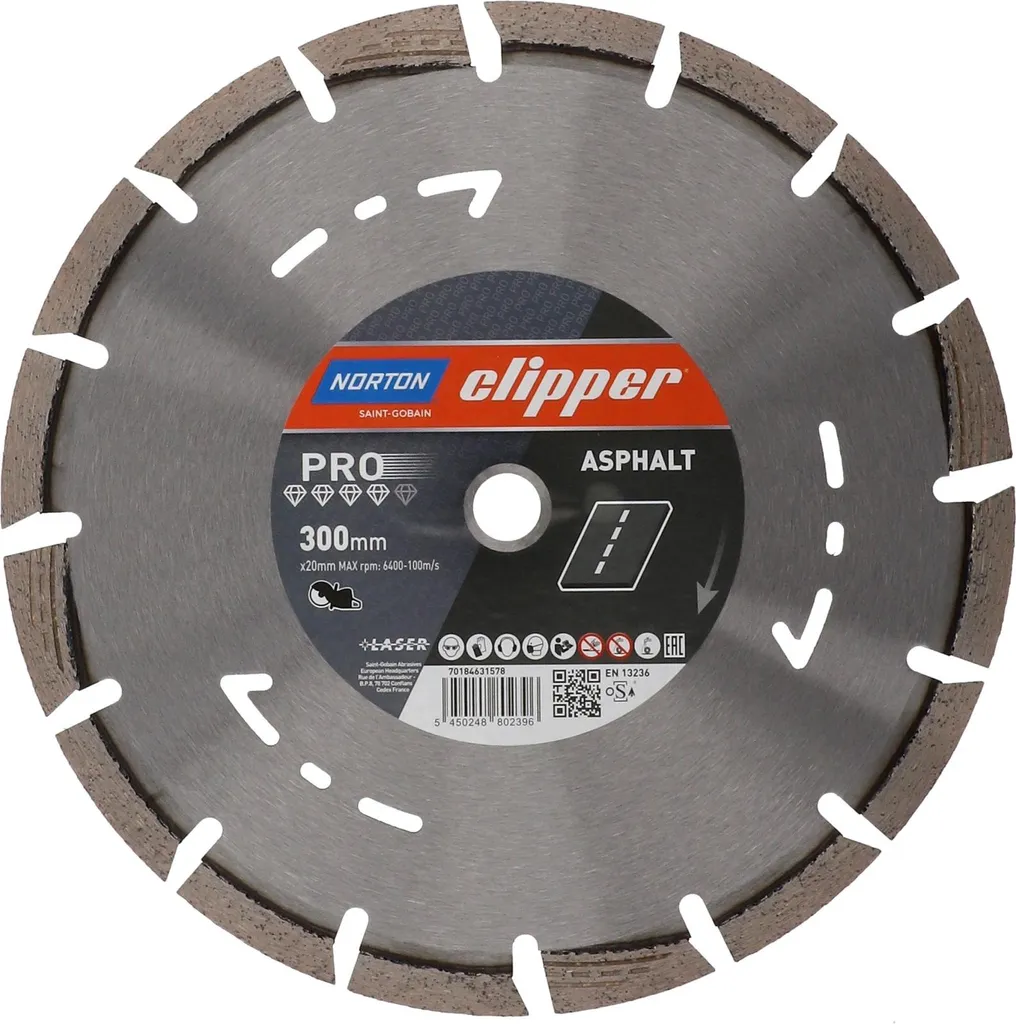 Disque diamanté Norton Clipper Ø 300 mm alésage 20 mm - Réf 70184631578