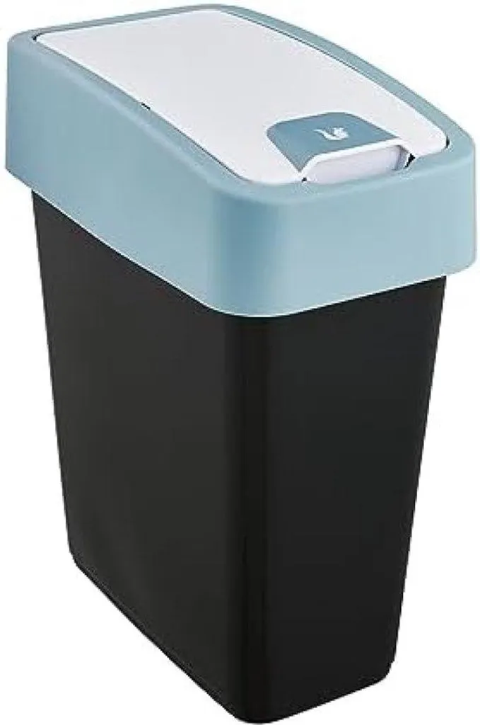 Poubelle de salle de bain bleue 10L avec couvercle pour hygiène totale