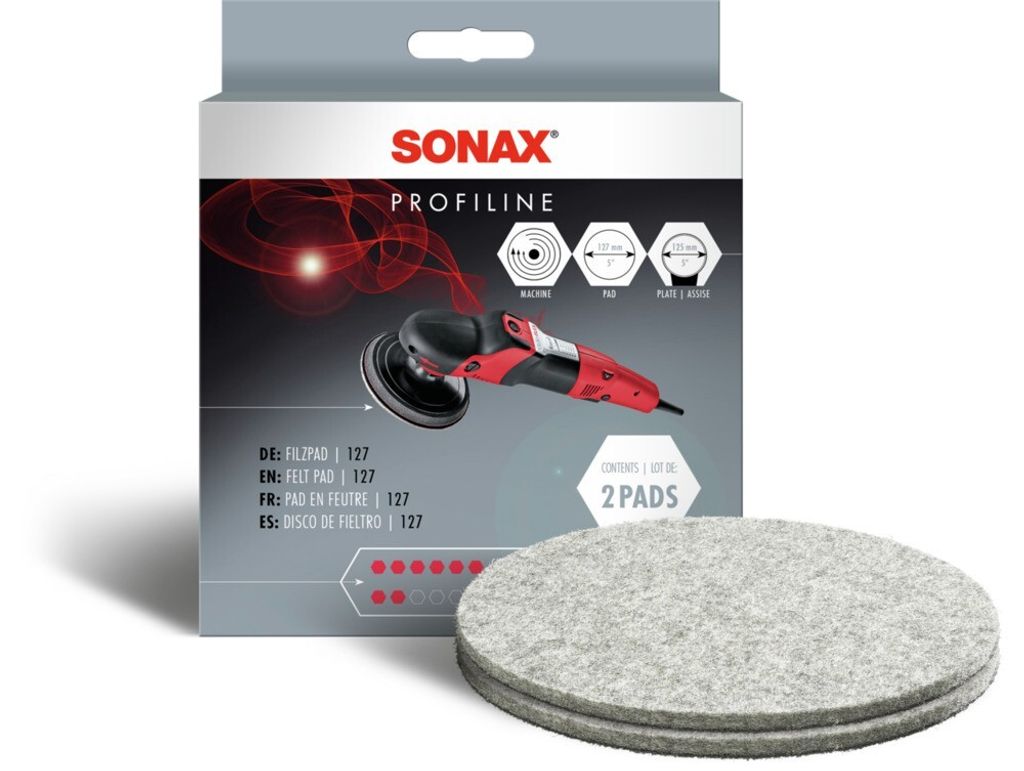 Sonax Filzpad 127, Polierpad, Glas, Weiß, 12,7 cm, 2 Produktbild 