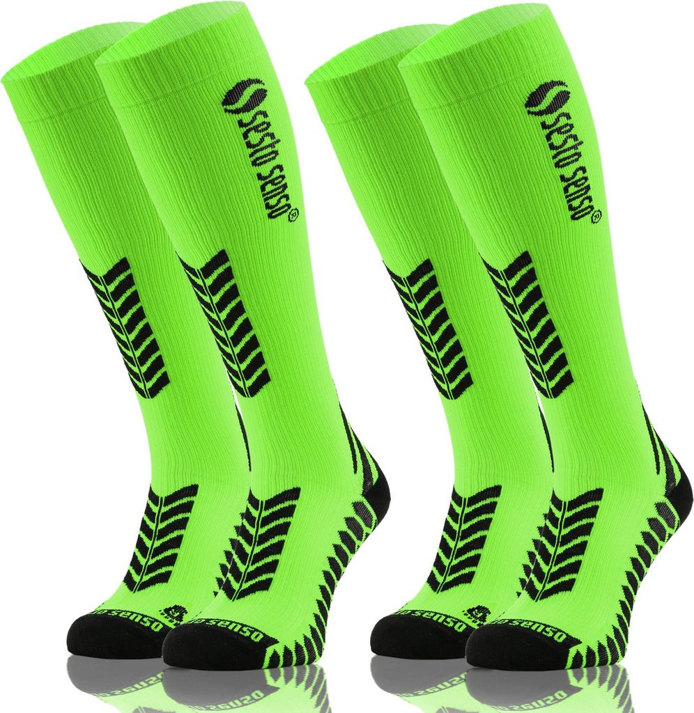 Sesto Senso Kompressions-Kniestrümpfe Laufen – 2er Pack | Blutzirkulation, Stabilität, Regeneration | Anatomisch, nahtlos | Größe 35–46