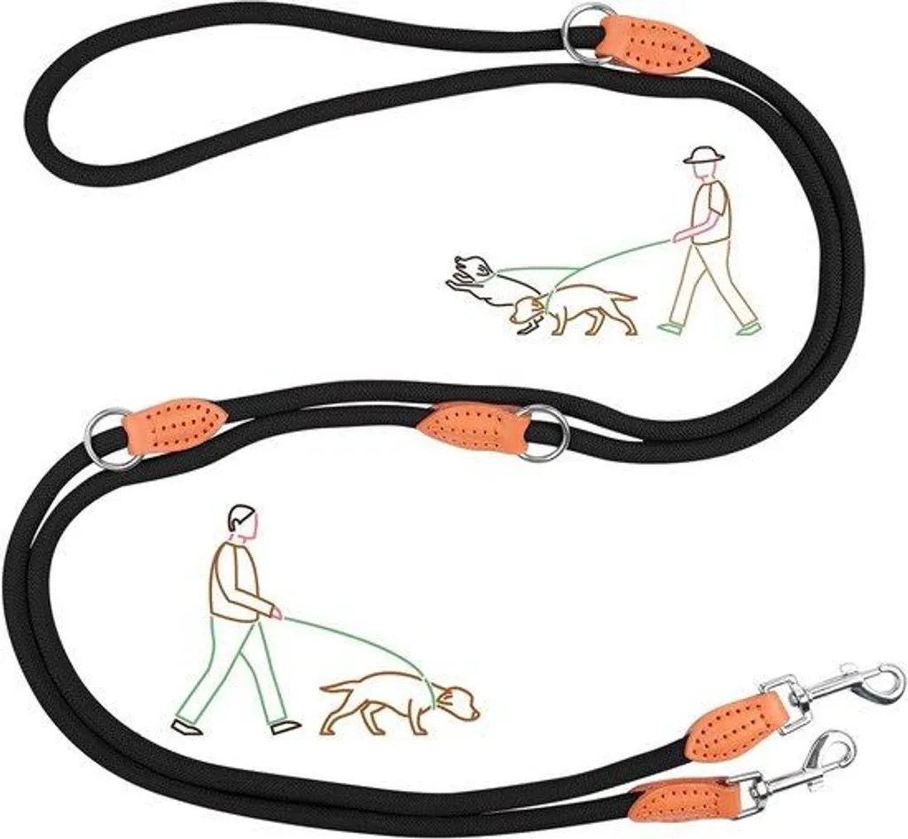 Laisse de 3 mètres pour promenade sécurisée petit chien en nylon noir
