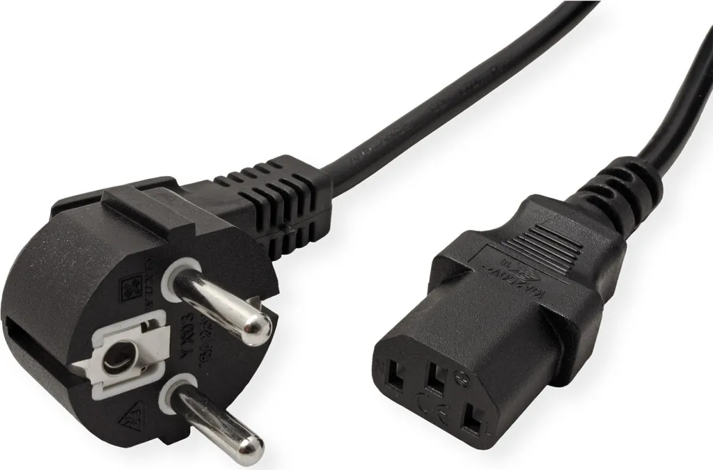 Câble d'alimentation 3m contre les prises trop loin, IEC C13 noir VALUE