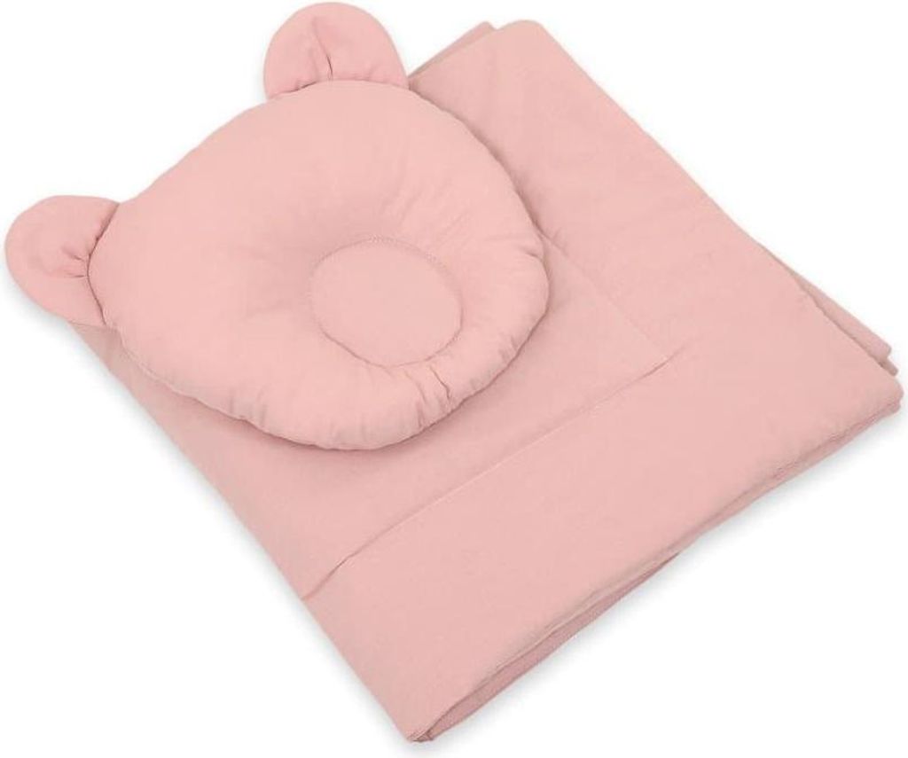 Baby-Set, Kinderbett-Set, atmungsaktiv und hautfreundlich, -Baumwolle, Pastellrosa, 2-teilig