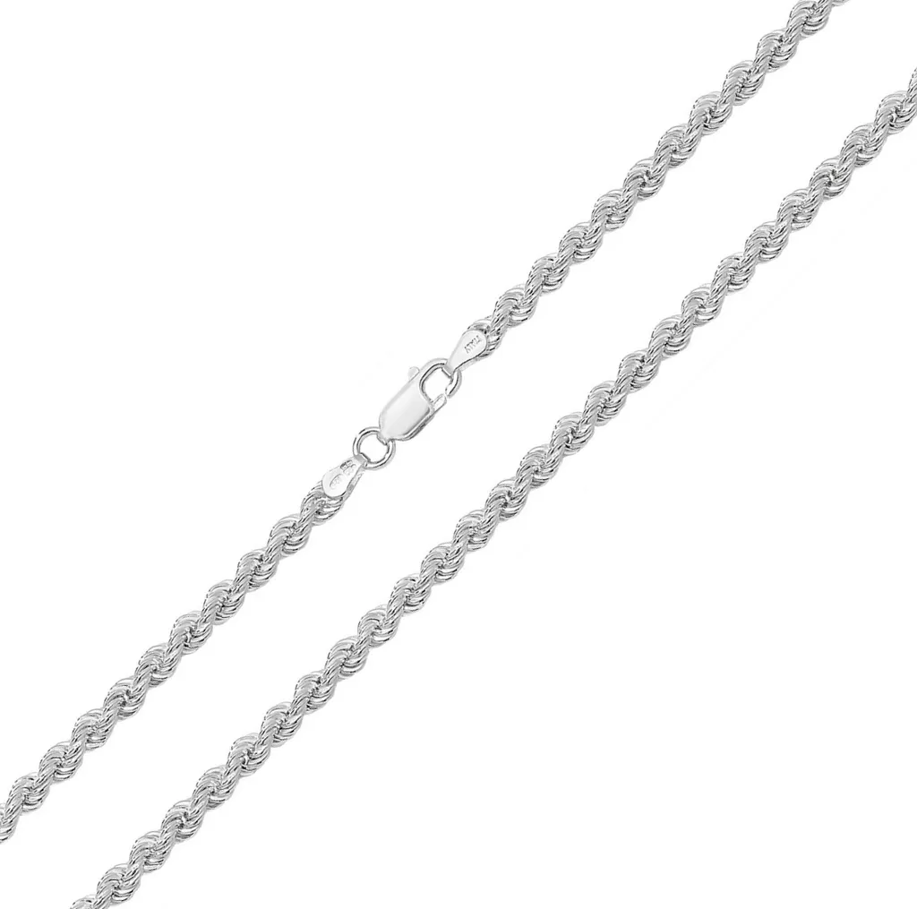 Chaine Corde Argent 925 Femme 46cm - Bijou Élégant pour toutes Occasions