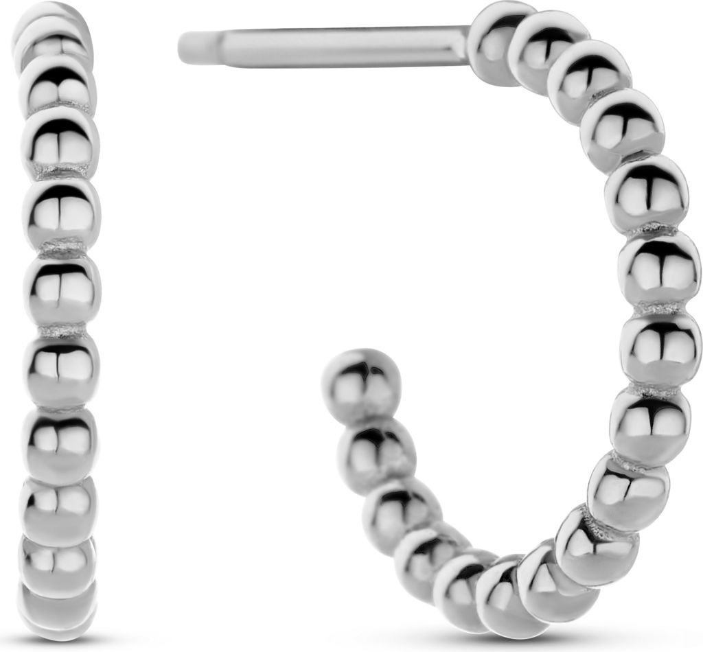 New Bling - 9NB-1396 - zilveren hoop oorbellen 925 sterling silver - rhodium plated - 12mm