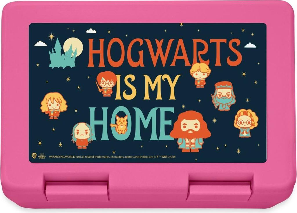 Spreadshirt Harry Potter Hogwarts Is My Home Spruch Brotdose Lunchbox, One size, Pink