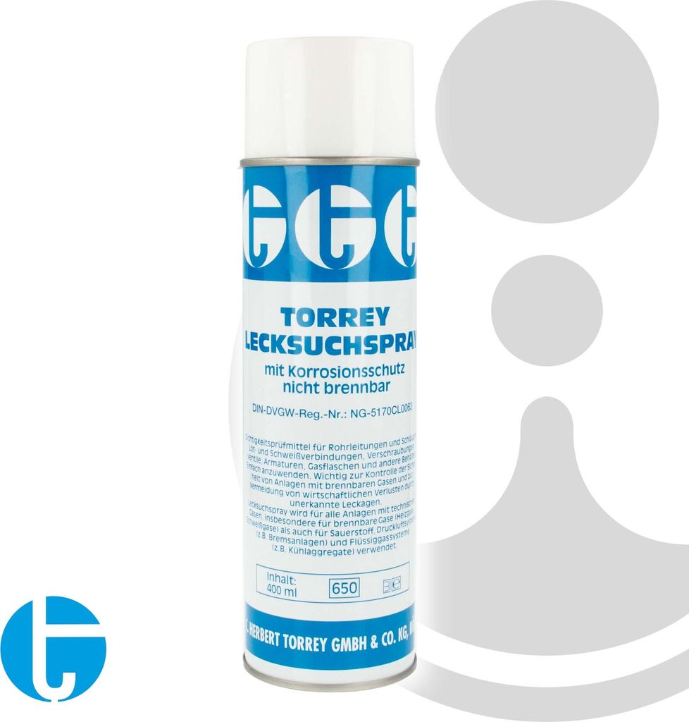 TORREY Lecksuchspray - 400 ml Dose - für Gase - DIN-DVGW zugelassen - 302-3240