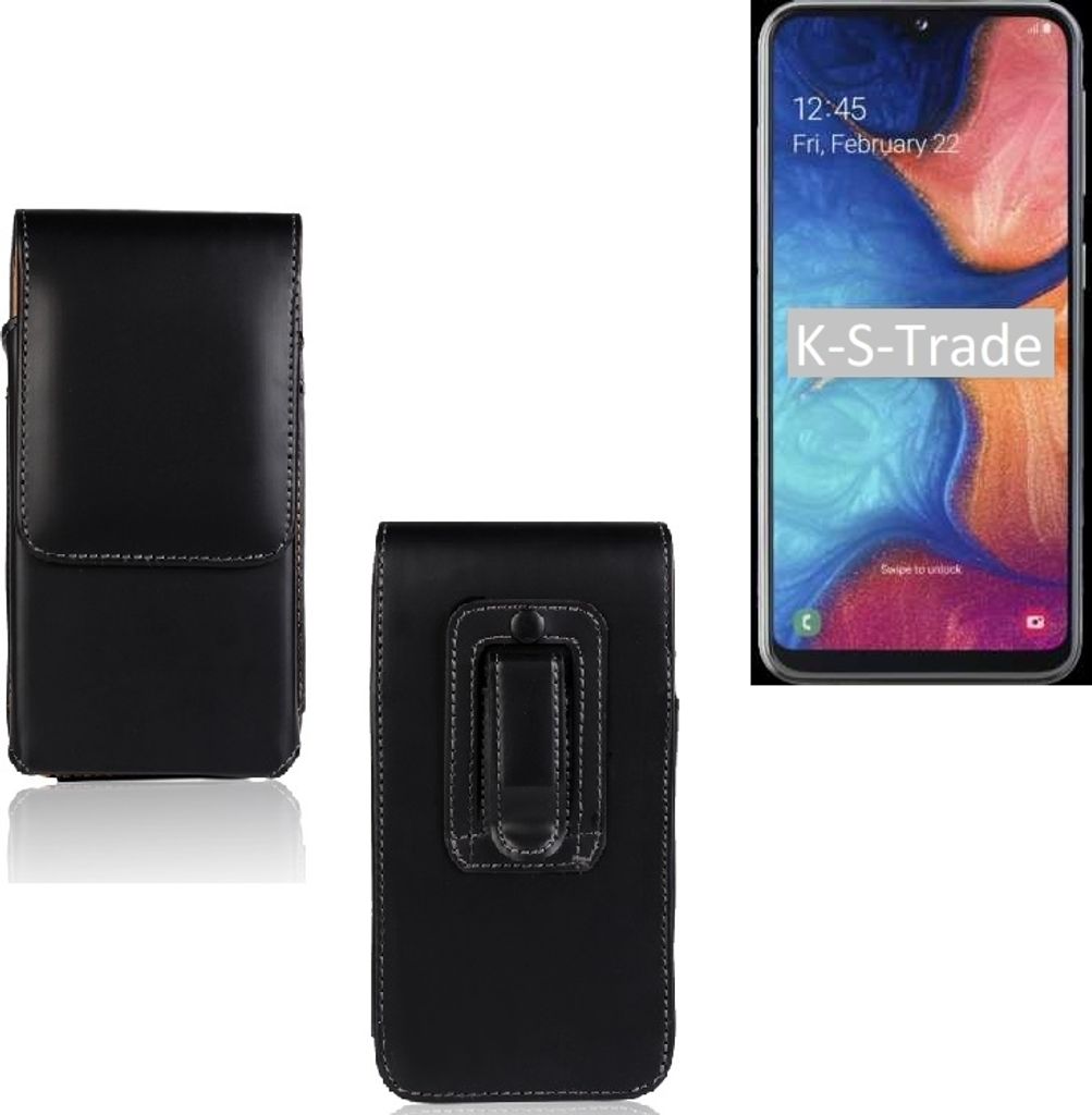 K-S-Trade Gürteltasche für Samsung Galaxy A20e Schutz Hülle Handy Hülle mit Magnetverschluss Holster in schwarz