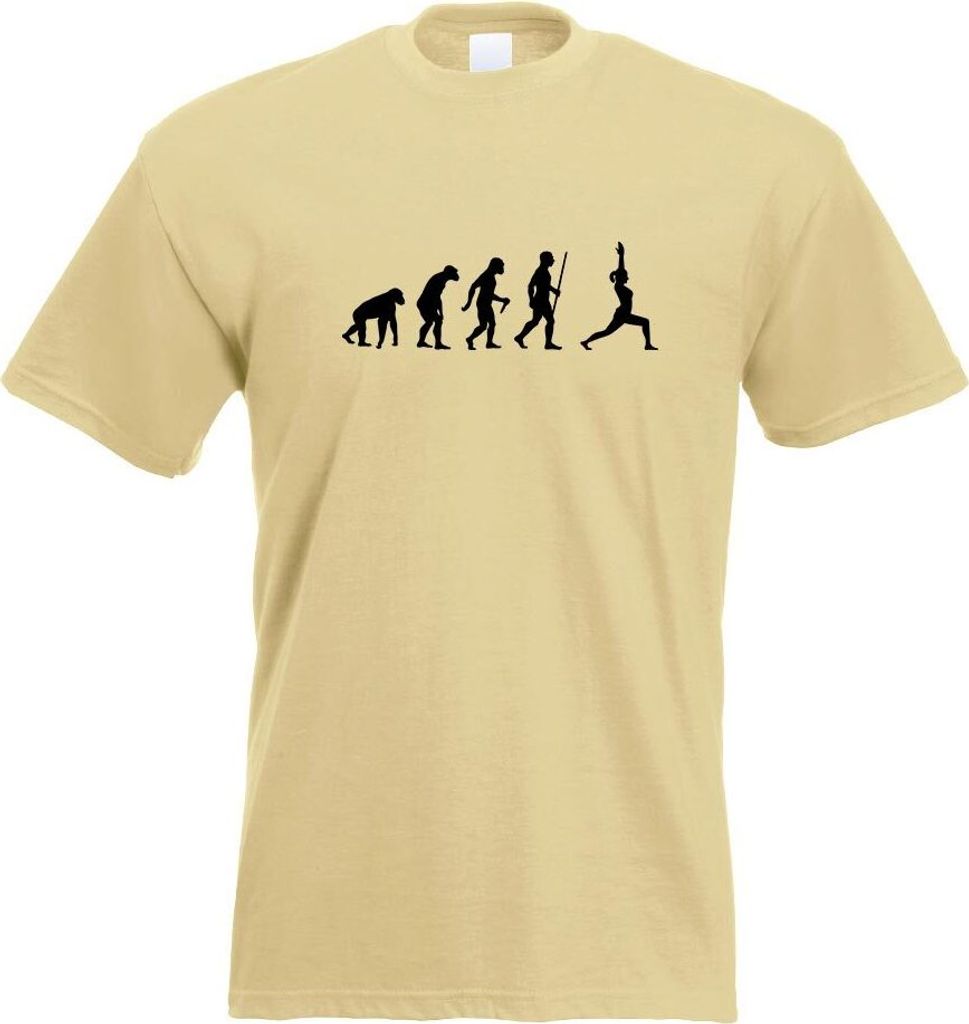 Kiwistar - T-Shirt - Khaki - Yoga Gymnastik Evolution 2 Motiv Bedruckt Funshirt Design Print - mit Motiv Bedruckt - Funshirt Design - Sport - Freiz...