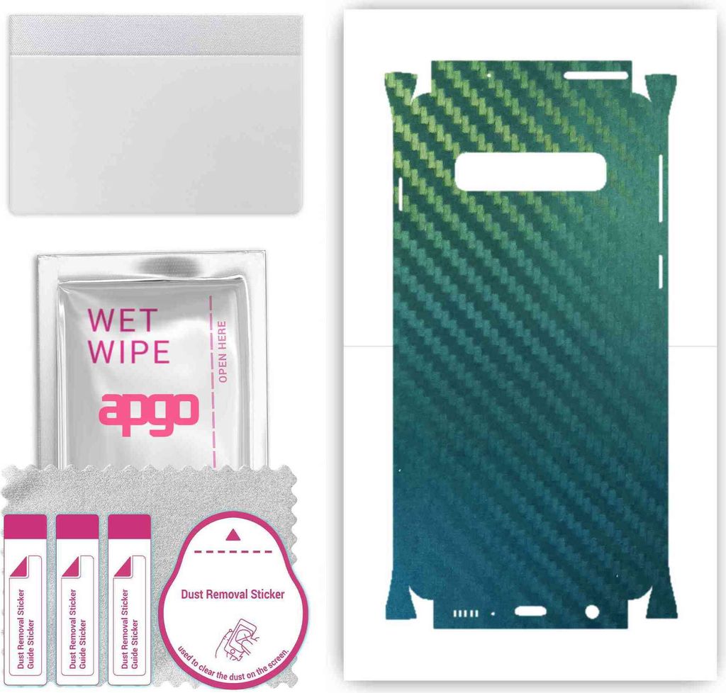 apgo Rückseite + Seiten Schutzfolie, Skin, kompatibel mit Samsung Galaxy S10, Hinten Displayschutzfolie aus Vinylfolie, kratzfest, einfache Montag...
