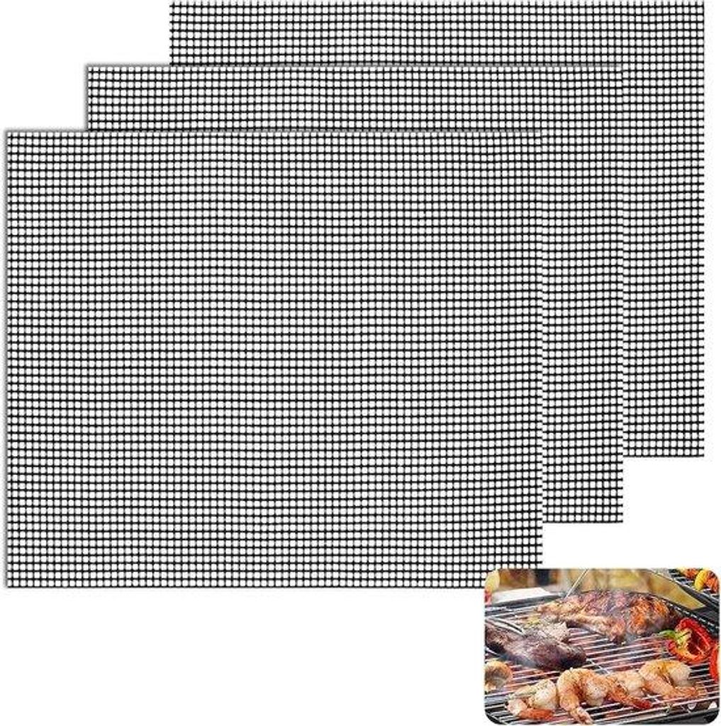 Hitzebeständige Grillmatte, 40x33cm, wiederverwendbar, ideal für Holzkohlegrillen