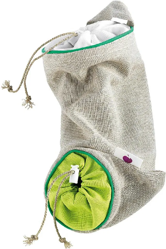 Sacchetto Mastrad per la conservazione dell'aglio 900g, naturale/verde