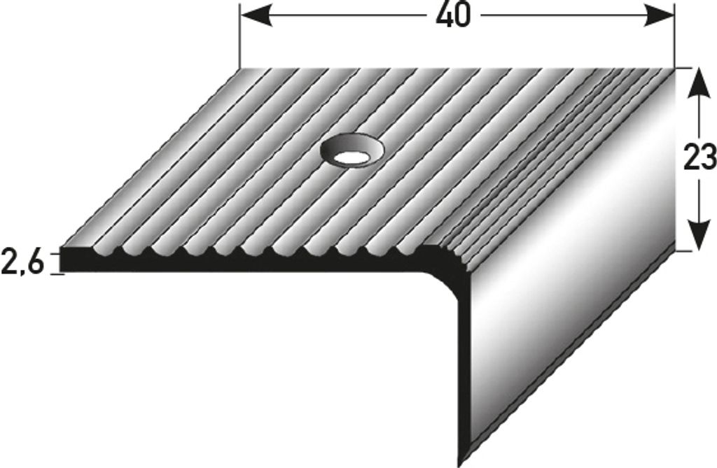 PROVISTON Treppenkante | 23 x 40 x 1000 mm | Treppenkantenprofil Treppenwinkel Winkelprofil Kombiwinkel Aluminium eloxiert Spezialemailliert Goldfa...