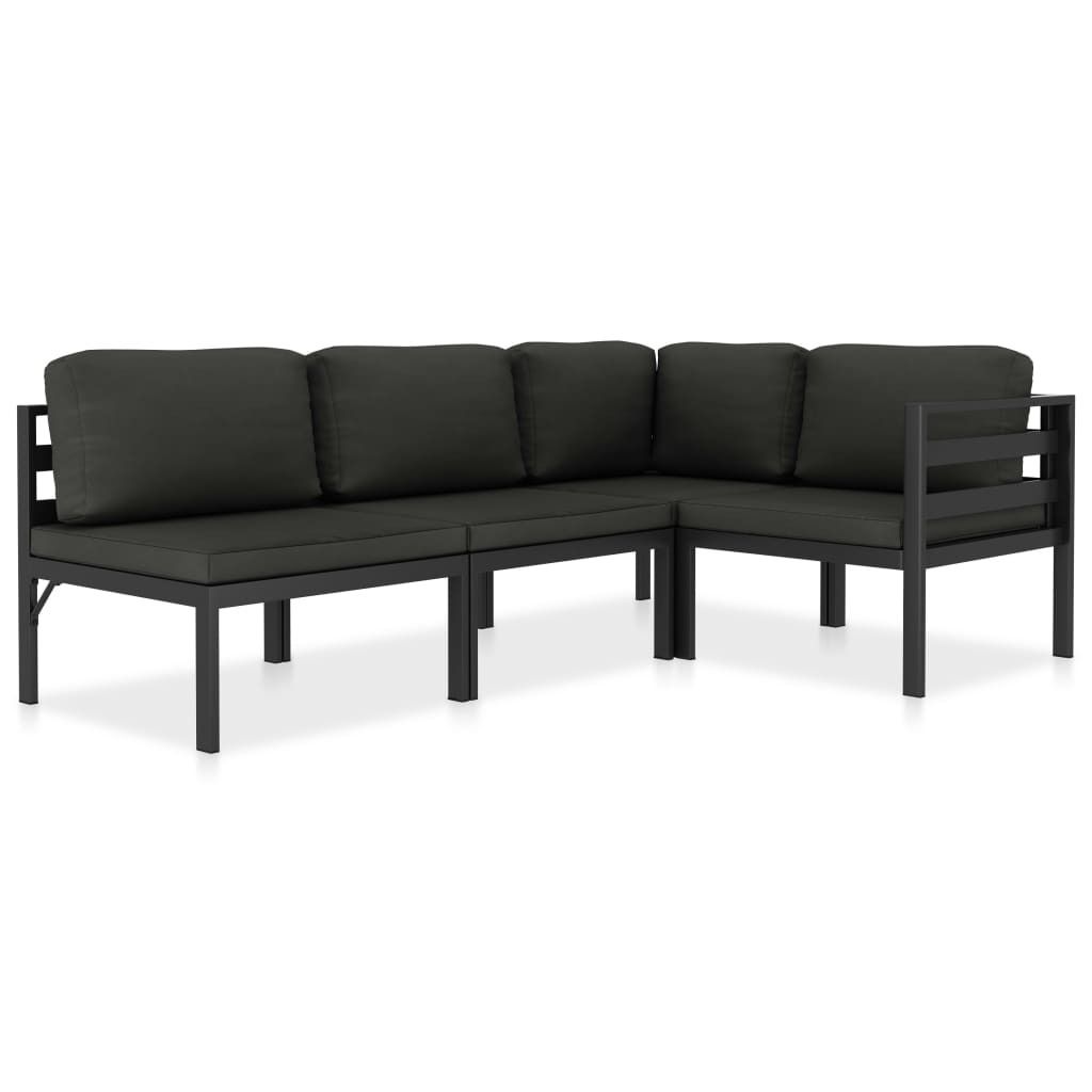 Maison Exclusive - 4-tlg. Garten-Lounge-Set mit Kissen Aluminium Anthrazit