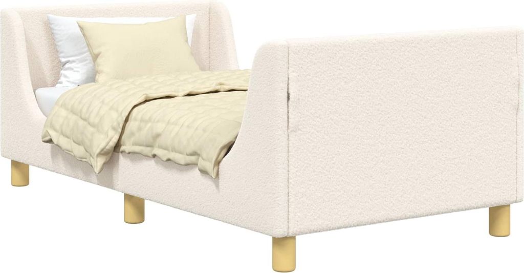 vidaXL Kinderbettgestell mit Kopfteil Creme 80 x 160 cm Produktbild 