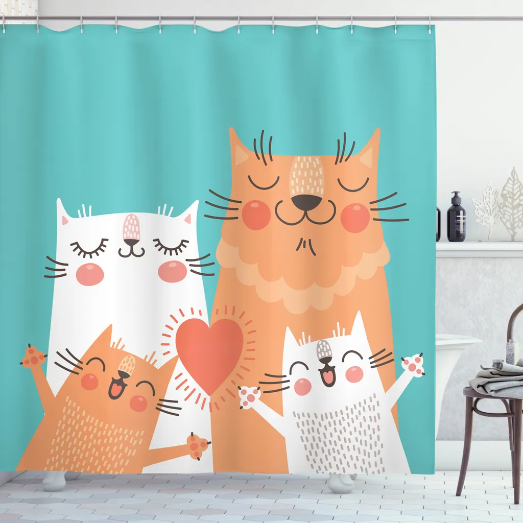 Arredo Bagno Originale: Tenda Doccia Gattini Multicolore ABAKUHAUS