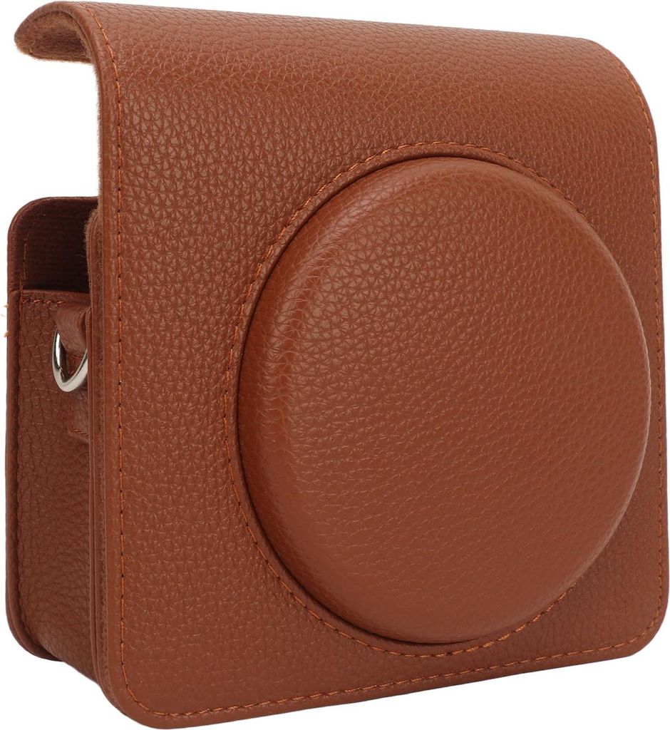 Vintage -Kamera -Koffer brauner Polyurethan-Leder -Abnehmbarer vorderer Abschnitt mit einstellbarem Schultergurtschutz für Instax SQ40