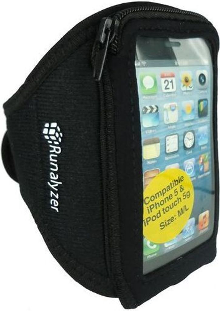 Runalyzer Sport Armband, Gr. M/L, iPhone 5 / 5C / 5S & touch 5, Schwarz