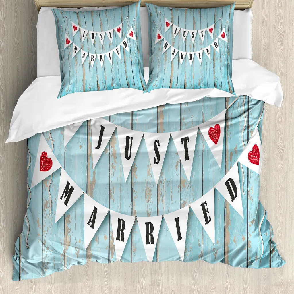 Copripiumino Anallergico ABAKUHAUS 200x200 Just Married Legno