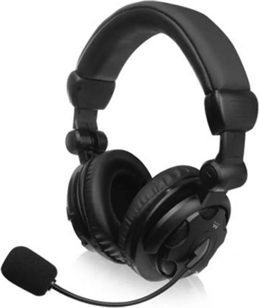 Ewent EW3564 Headset Professionale Nero | Cuffie Over-Ear con Microfono