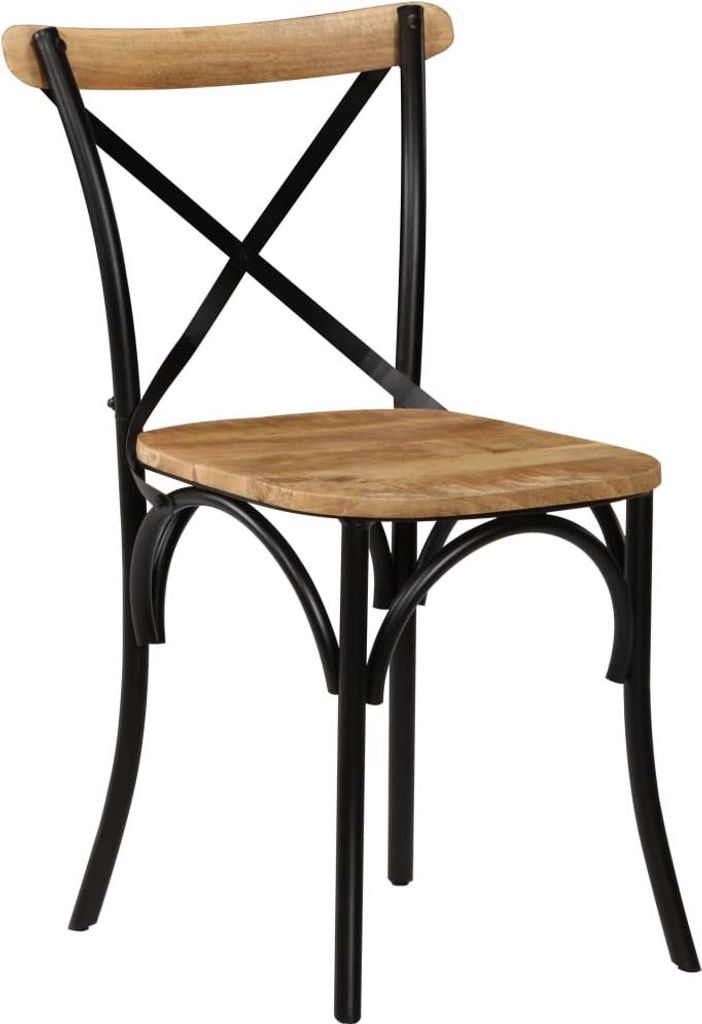 vidaXL Esszimmerstühle 4 Stk. Schwarz Mango-Massivholz