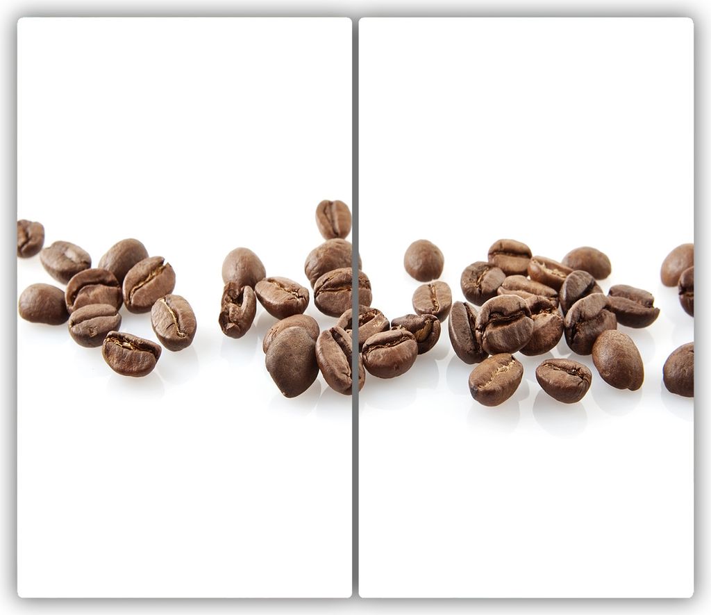Tulup Glas-Herdabdeckplatte - 2x30x52cm - Ceranfeldabdeckung Spritzschutz Zweiteilig Kaffeebohnen