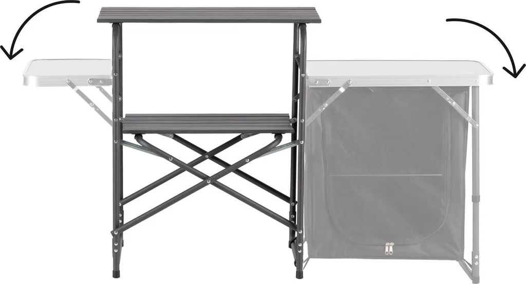 Armoire de camping pliable compacte - Unité de rangement grise 97cm - 7