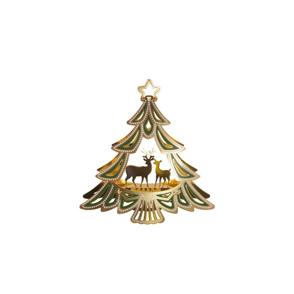 Krebs Glas Lauscha Weihnachtsaufhänger - Home Decor - Tanne - aus Messing - ca. 7 cm
