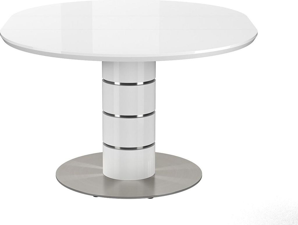 Klappbarer Esstisch - 4-6 Sitzer - MDF und Edelstahl - weiß lackiert - CUSCO