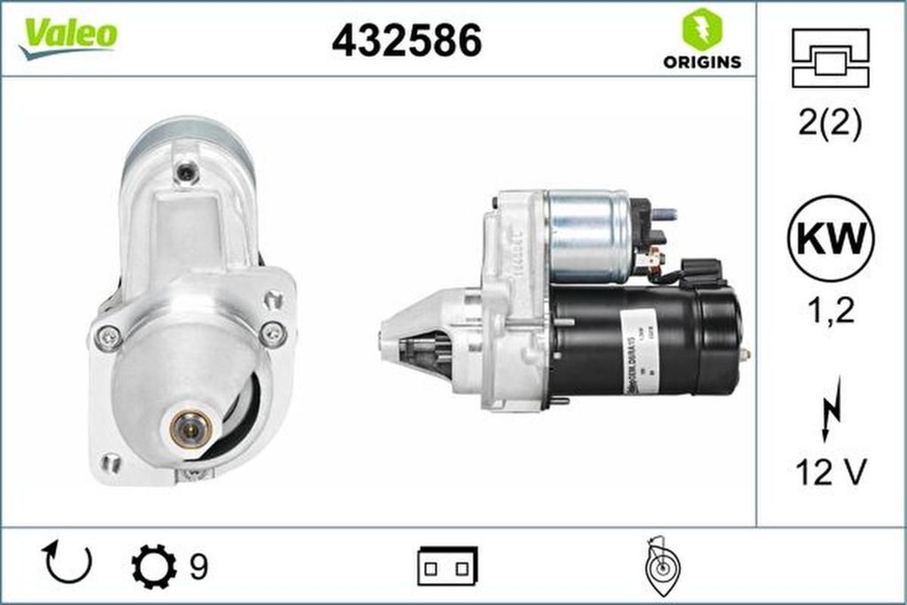 VALEO 432586 Starter Anlasser 1,2kW 12V Motorrad