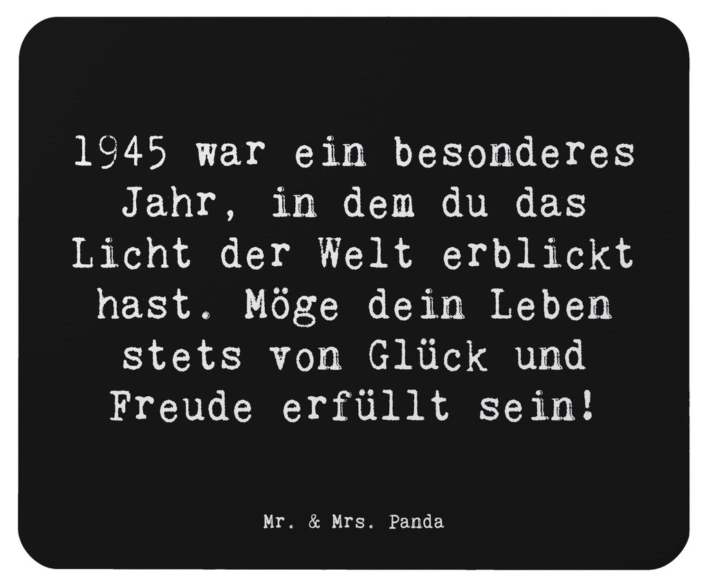 Mr. & Mrs. Panda Mauspad Spruch 1945 Geburtstag - Schwarz - Geschenk, strahlende Sterne, Happy Birthday, Mouse Pad, wertvoll, computermatte, Geburt...