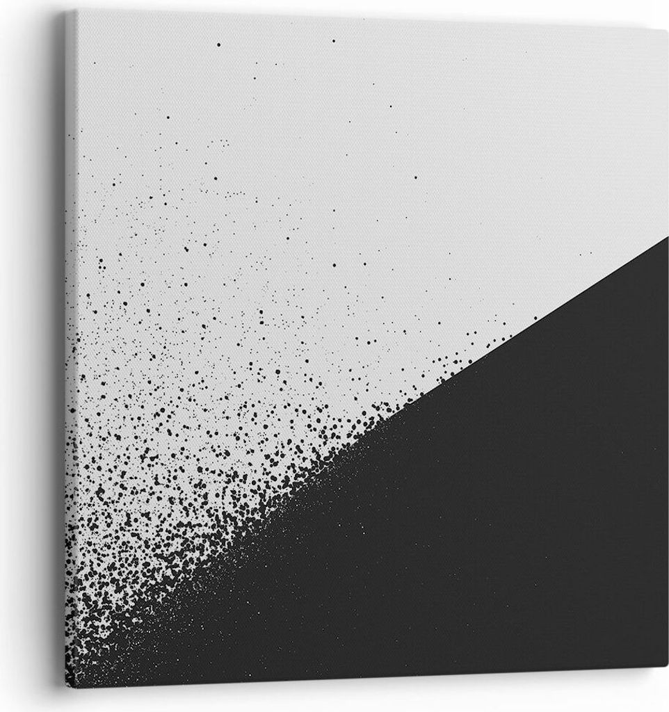 Bild auf Leinwand - Leinwandbild - Einteilig - Schwarzweiß Hintergrund Geometrie - 40x40cm - Wand Bild - Wanddeko - Wandbilder - Leinwanddruck - B...