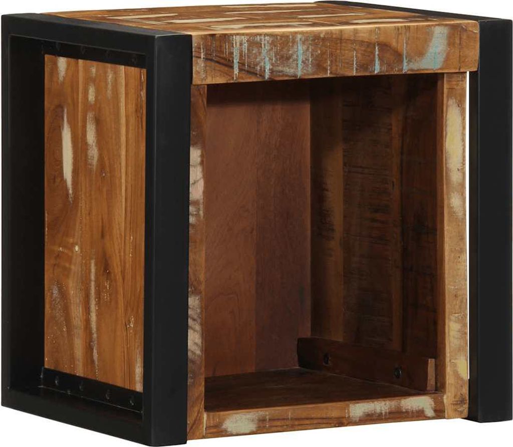 Nachttisch Mehrfarbig 40x35x40 cm Altholz Massivholz