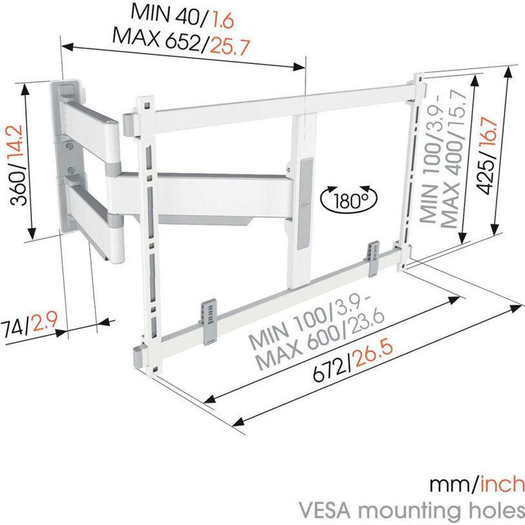 Vogels ELITE TVM 5645 schwarz Schwenkbare TV-Wandhalter Produktbild 