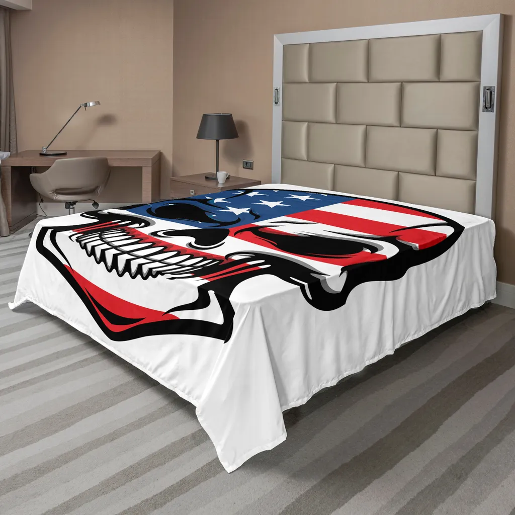 Drap de lit thématique Crâne pour décoration de chambre style Amérindien