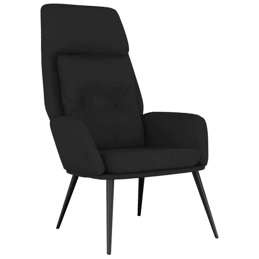 Fauteuil relax noir aspect daim contre le mal de dos et fatigue lombaire