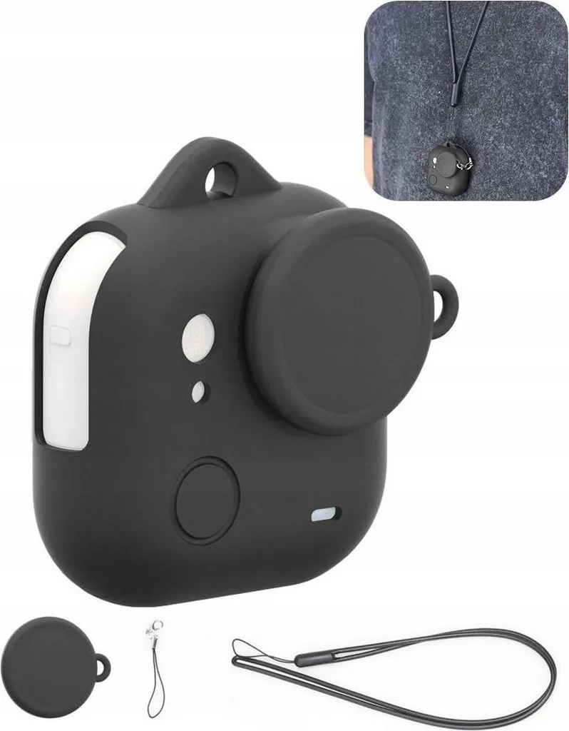 Étui de protection silicone noir pour Insta360 GO Ultra avec accessoires