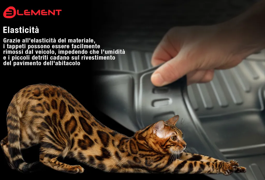 Set 2 Tappetini ELEMENT 3D Peugeot Boxer dal 2014 | Gomma Premium - 7